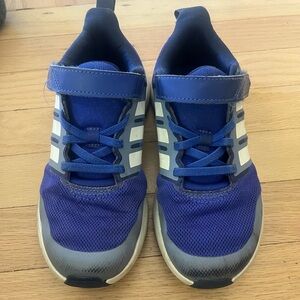 Adidas Blue and White Sneakers with Mesh Upper